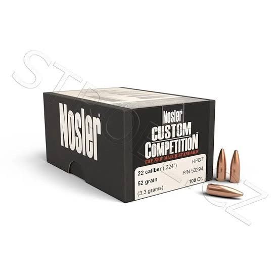NOSLER CUSTOM COMPETITION .22CAL 52GR