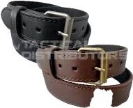 COMBAT LEATHER BELT NYLON BACK BROWN 46