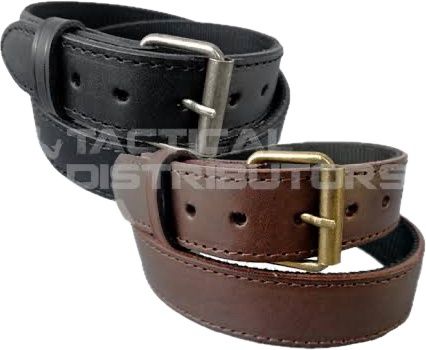 COMBAT LEATHER BELT NYLON BACK BROWN 42 