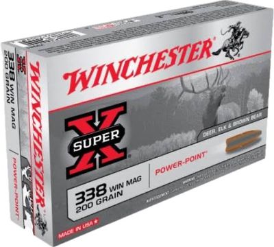WINCHESTER AMMO .338 WIN MAG 200GR  POWER POINT (20) 