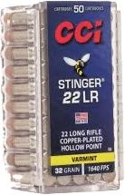 CCI .22LR AMMO STINGER(50)