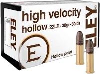 ELEY AMMO .22LR HIGH VELOCITY 38GR HP (50)