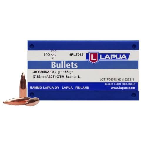 LAPUA BULLETS 308 155 GR SCENAR-L (100)