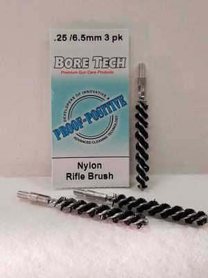 BORE TECH NYLON RIFLE BRUSH .25/ 6.5MM 3PK