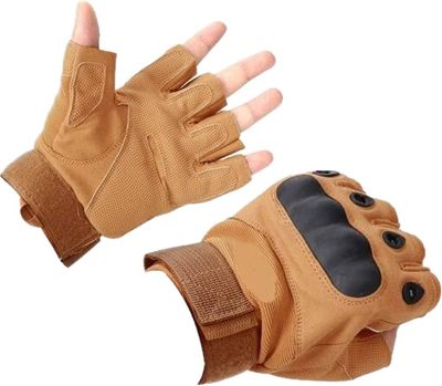 ROMANTAC TACTICAL HALF FINGER GLOVES XL KHAKI