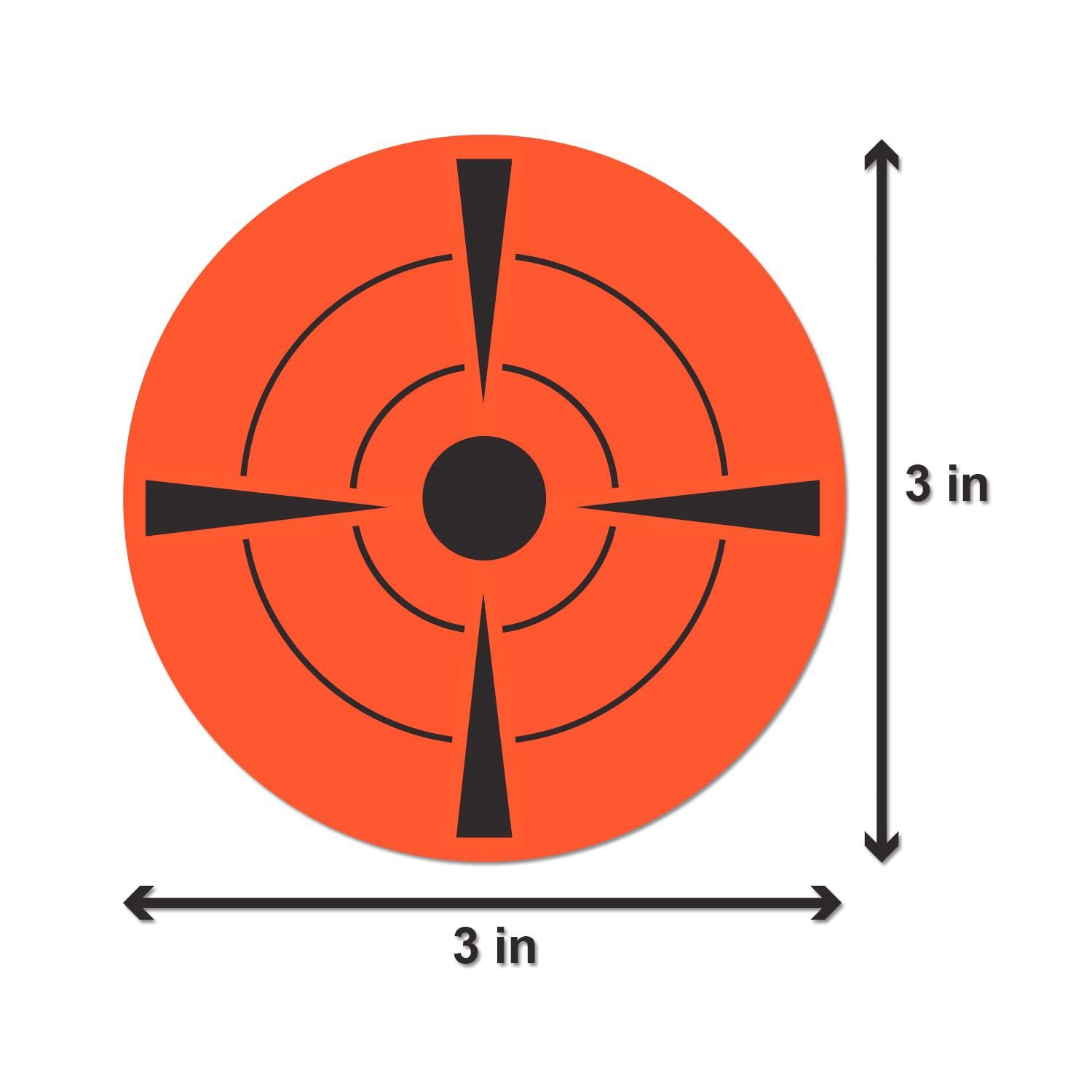 3 INCH FLUORESCENT ORANGE TARGET STICKER