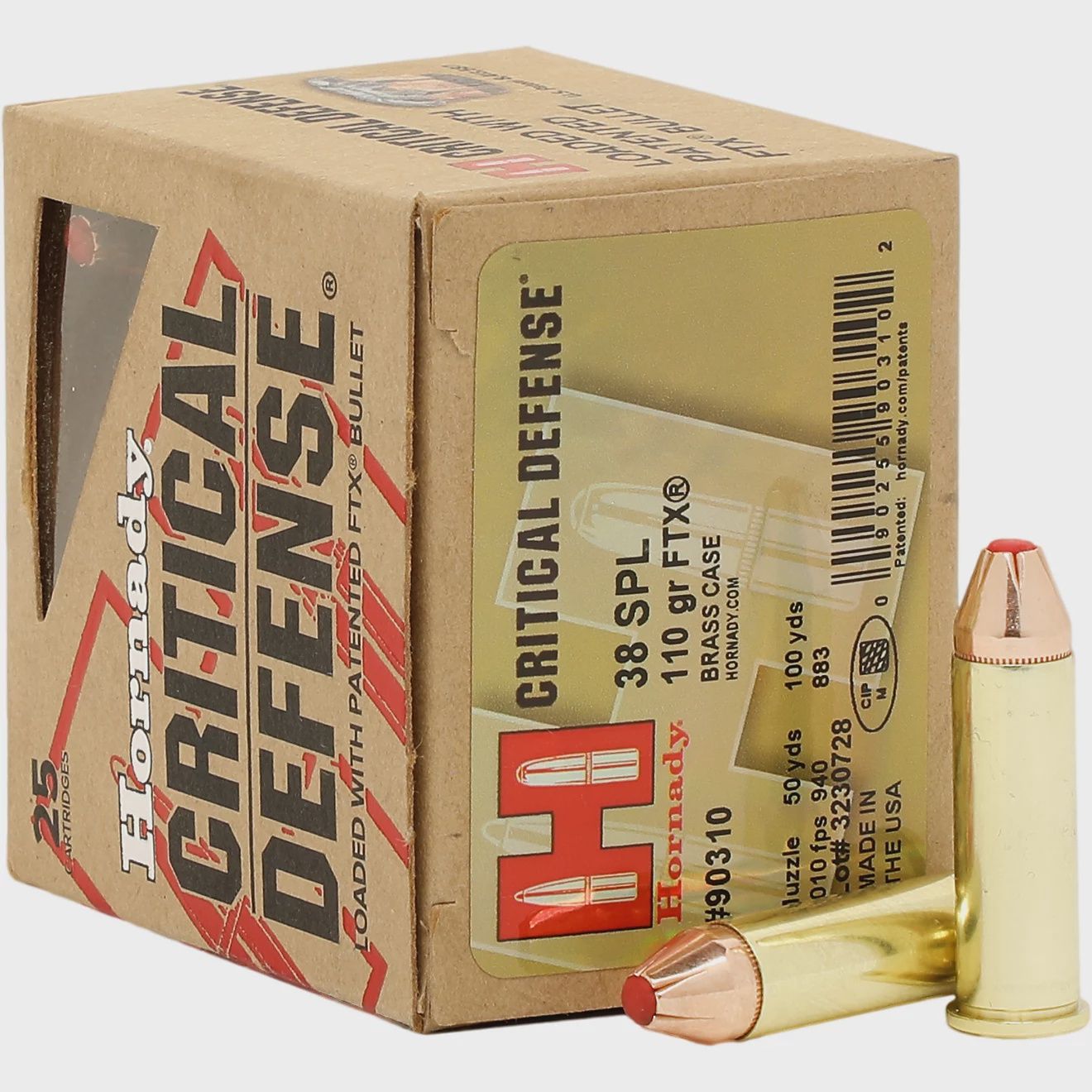 HORNADY AMMO 38SPCL 110GR CRITICAL DEFENSE
