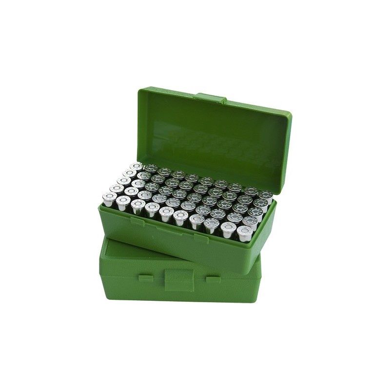 MTM AMMO BOX 50RD 9MMP/380ACP GREEN