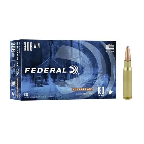 FEDERAL 308WIN AMMO 180GR POWER SHOK(20)