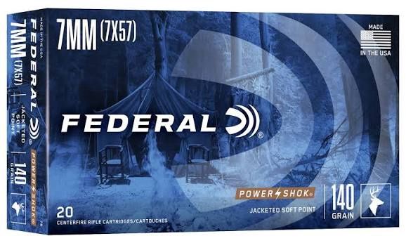 FEDERAL 7MM MAUSER (7X57) 140GR POWER SHOK(20)