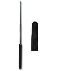 BATON TELESCOP 16IN BLACK WITH SHEATH