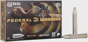 FEDERAL 458 WIN MAG 400GR SP TROPHY BONDED BEAR CLAW 20 ROUNDS
