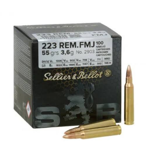 SELLIER&amp;BELLOT 223-55GR FMJ BULLETS (100)