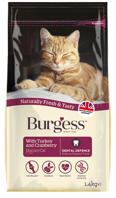 Burgess Mature Cat with Turkey &amp; Cranberry 1.4kg