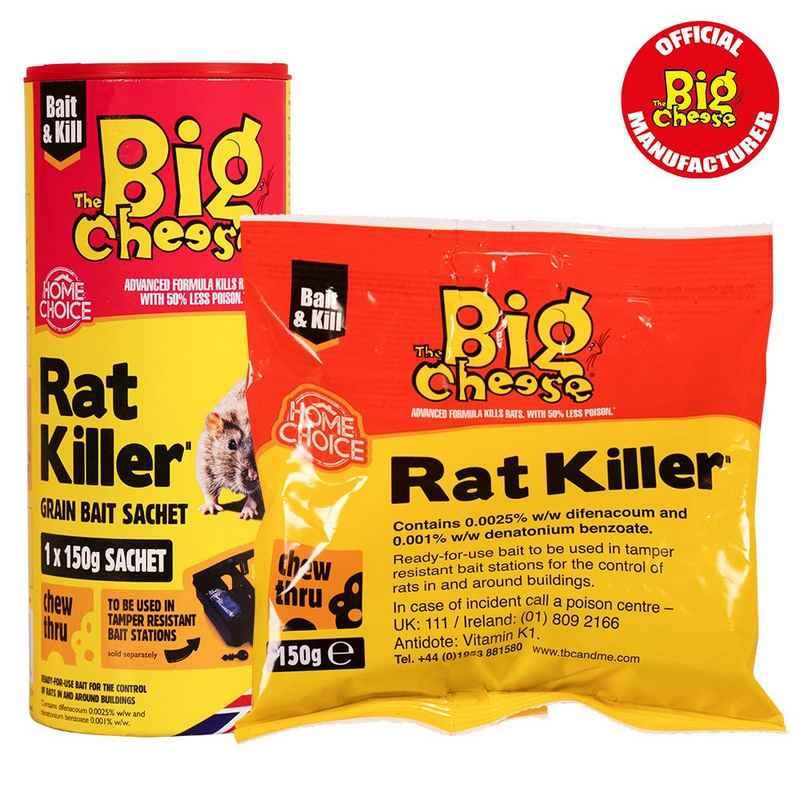 Big Cheese Rat Killer Grain Bait Sachet in box