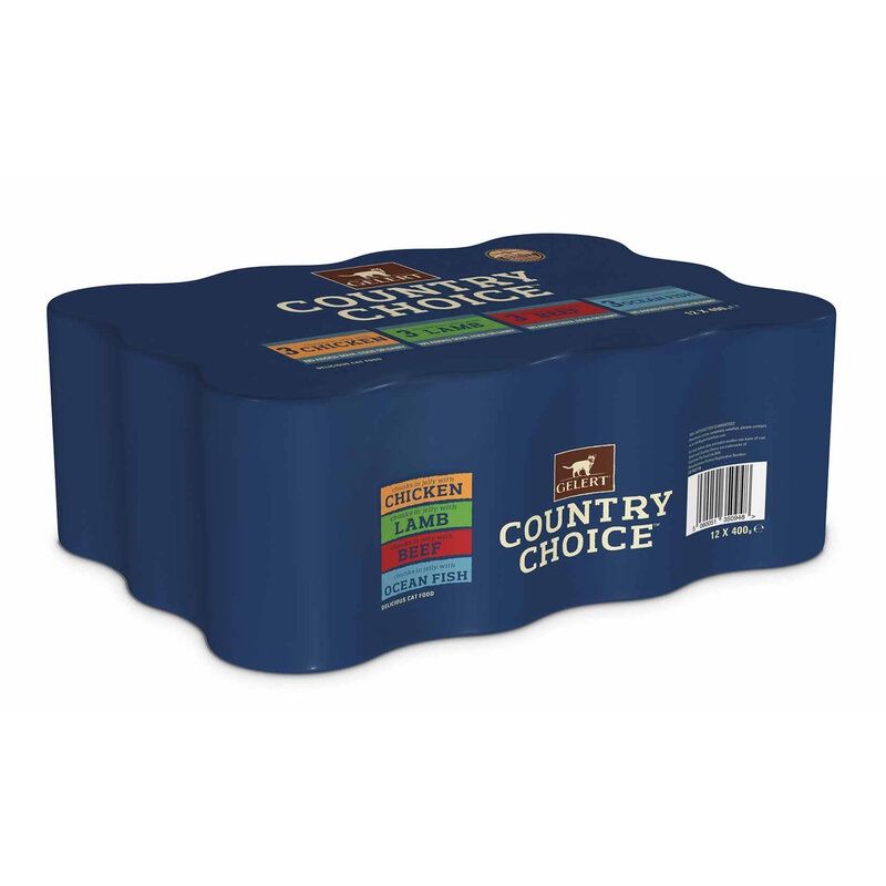 Gelert Country Choice Adult Cat Variety in Jelly Cat Food 12 x 400g