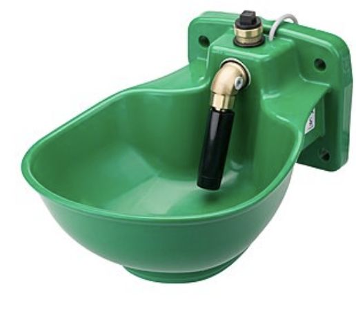 Drinkbak met staafje groen plastiek