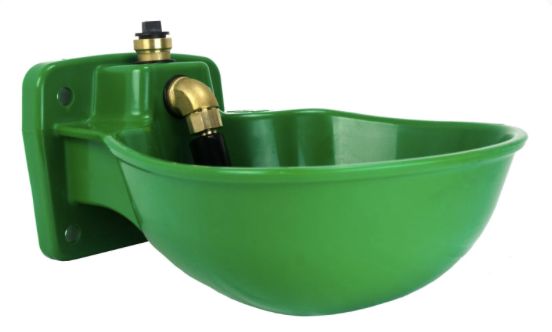 Drinkbak met staafje groen plastiek