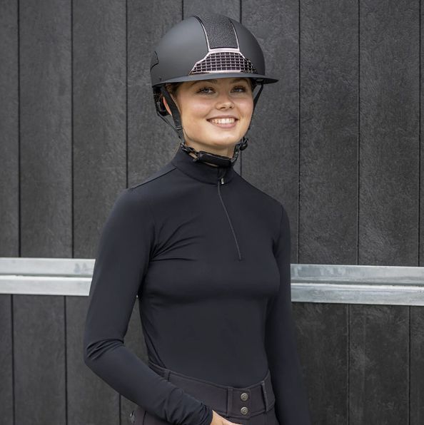 QHP Detroit helm zwart polo visor