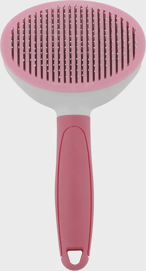 Hippotonic self cleaning grooming brush pink/grey