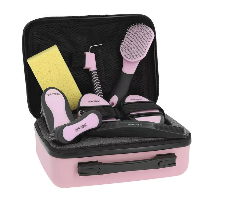 Hippotonic grooming box olivia pink met borstels