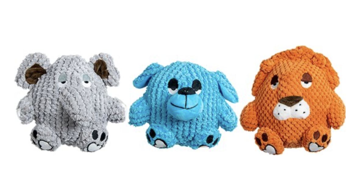 Jack and Vanilla velveties bal 15cm hond, leeuw, olifant