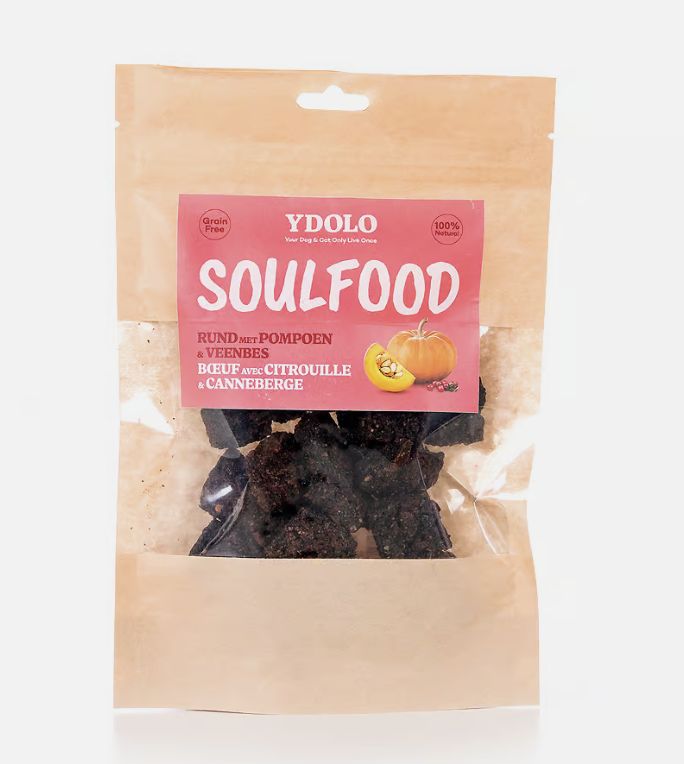 Ydolo soulfood repen rund met pompoen en veenbes