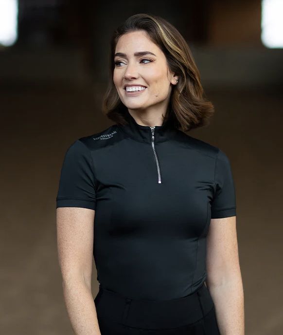 Equestrian Stockholm UV protection top short sleeves black