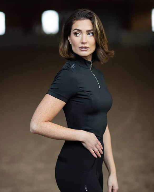 Equestrian Stockholm UV protection top short sleeves black