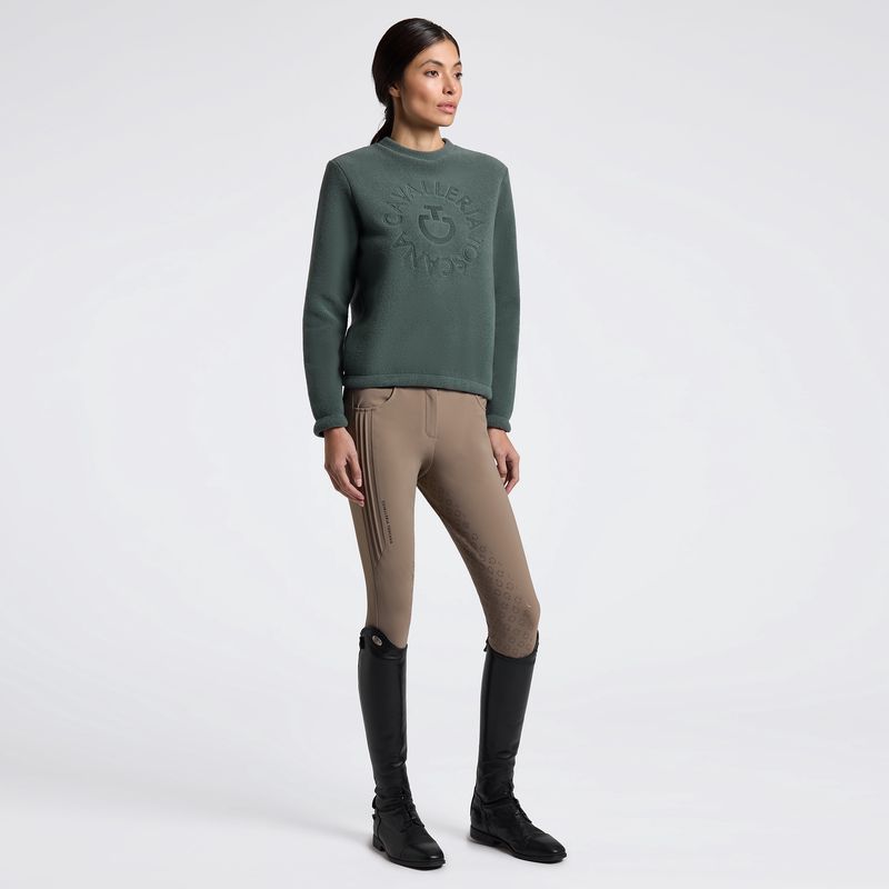CT sweater fleece crew neck donkergroen