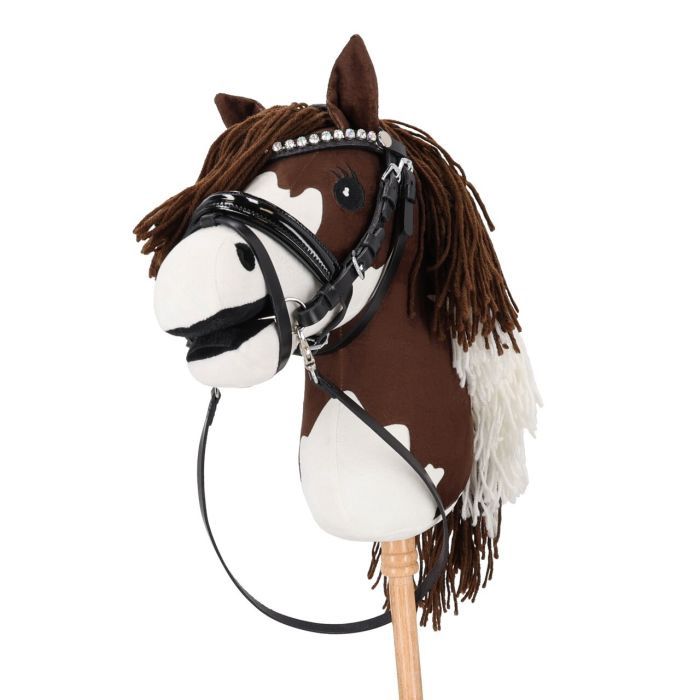 QHP hobby horse hoofdstel sunset zwart