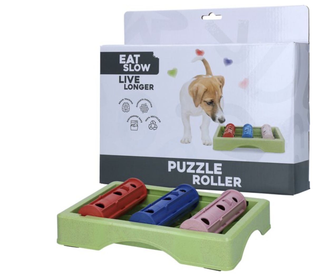 Eat slow live longer puzzle roller