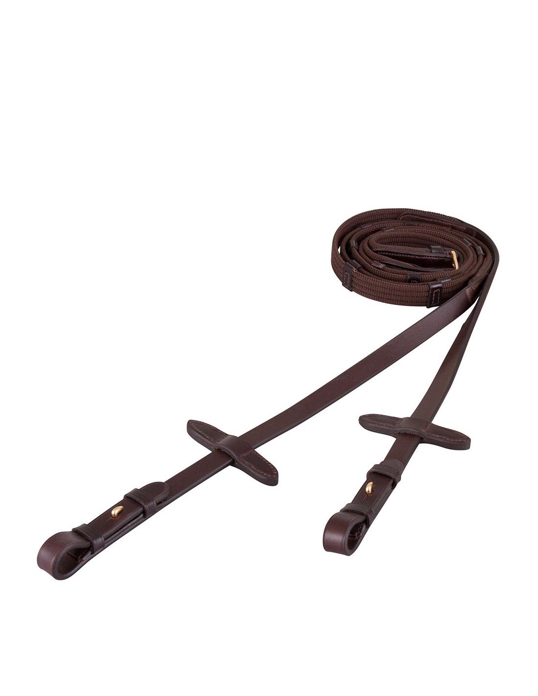 BR stoffen teugels met stops bruin