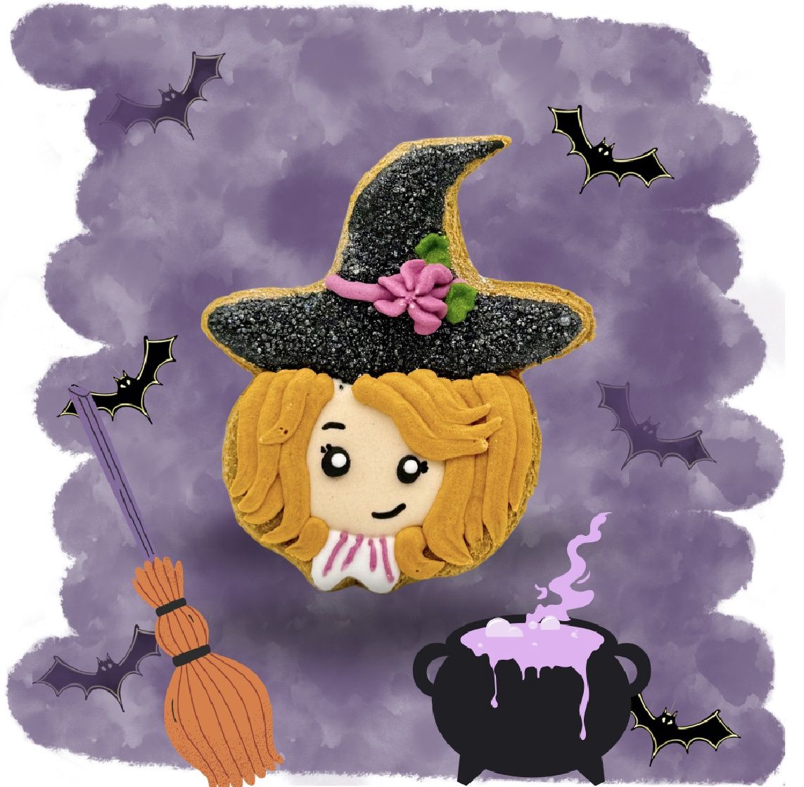 Candy Horse Halloween koekje met icing heks