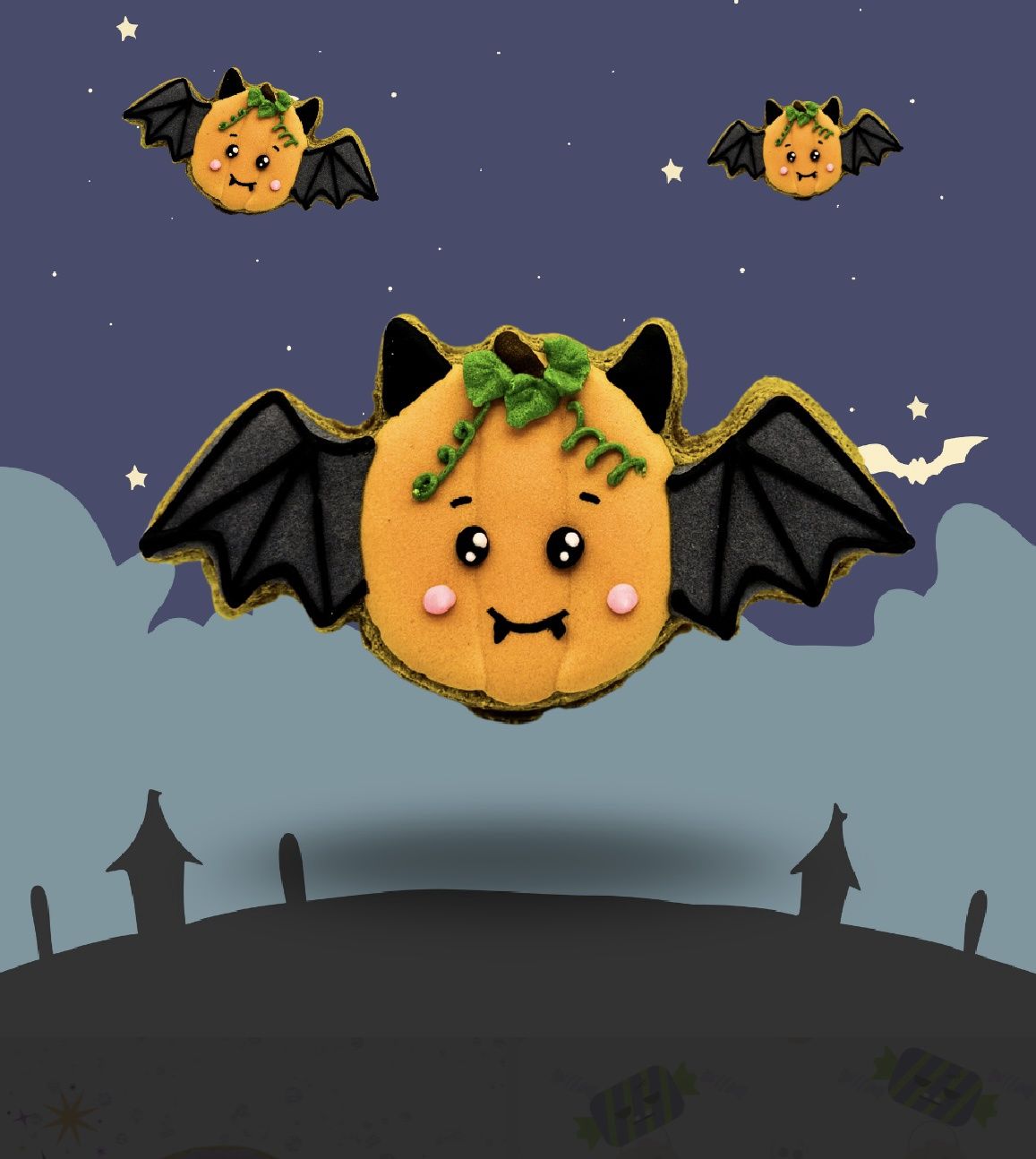 Candy Horse Halloween koekje met icing pompoen