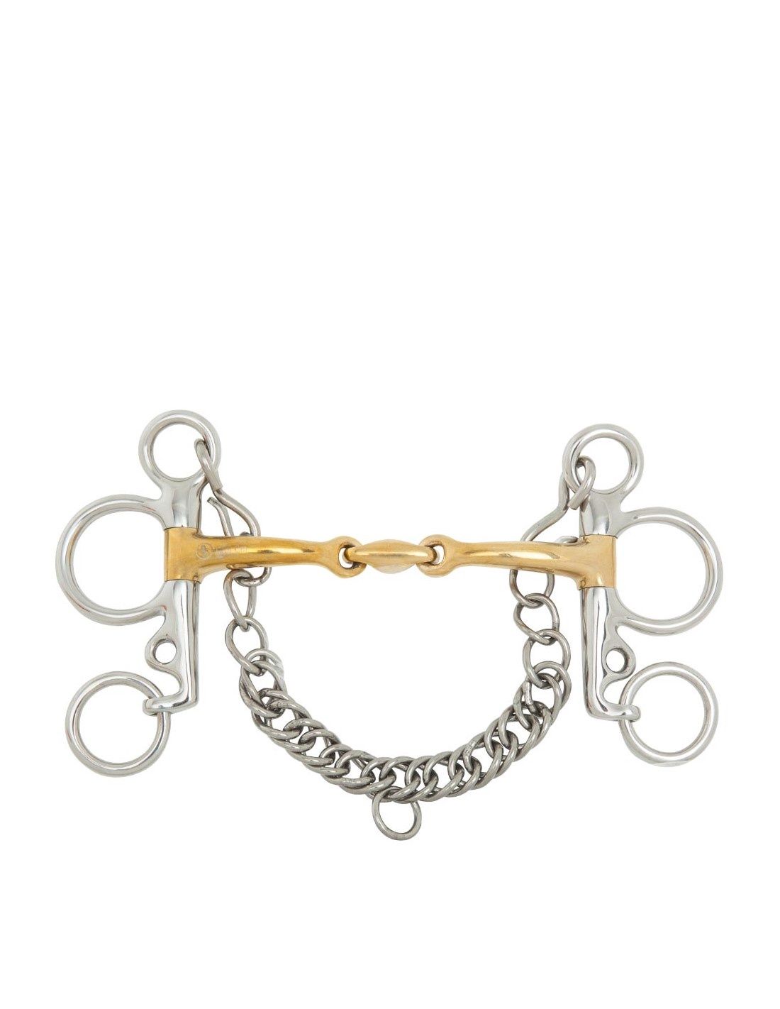 BR baby Pelham dubbel gebroken curved