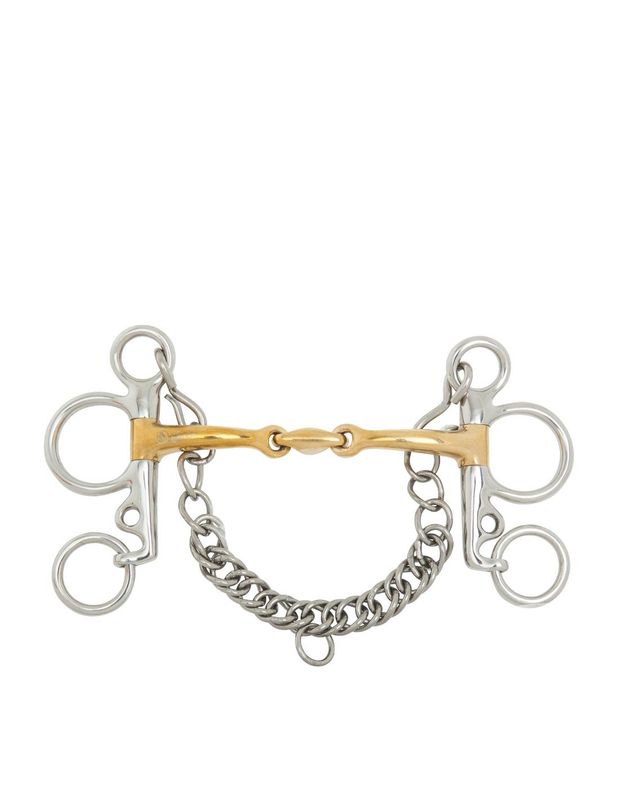 BR baby Pelham dubbel gebroken curved