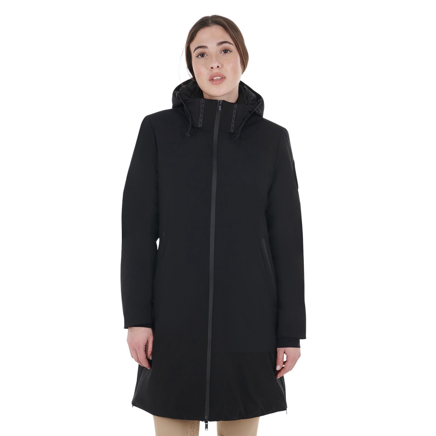Equestro long puffer jacket Black