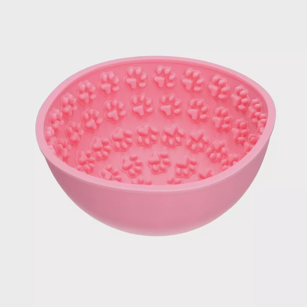 Eat slow live longer lick mat wobble bowl roze