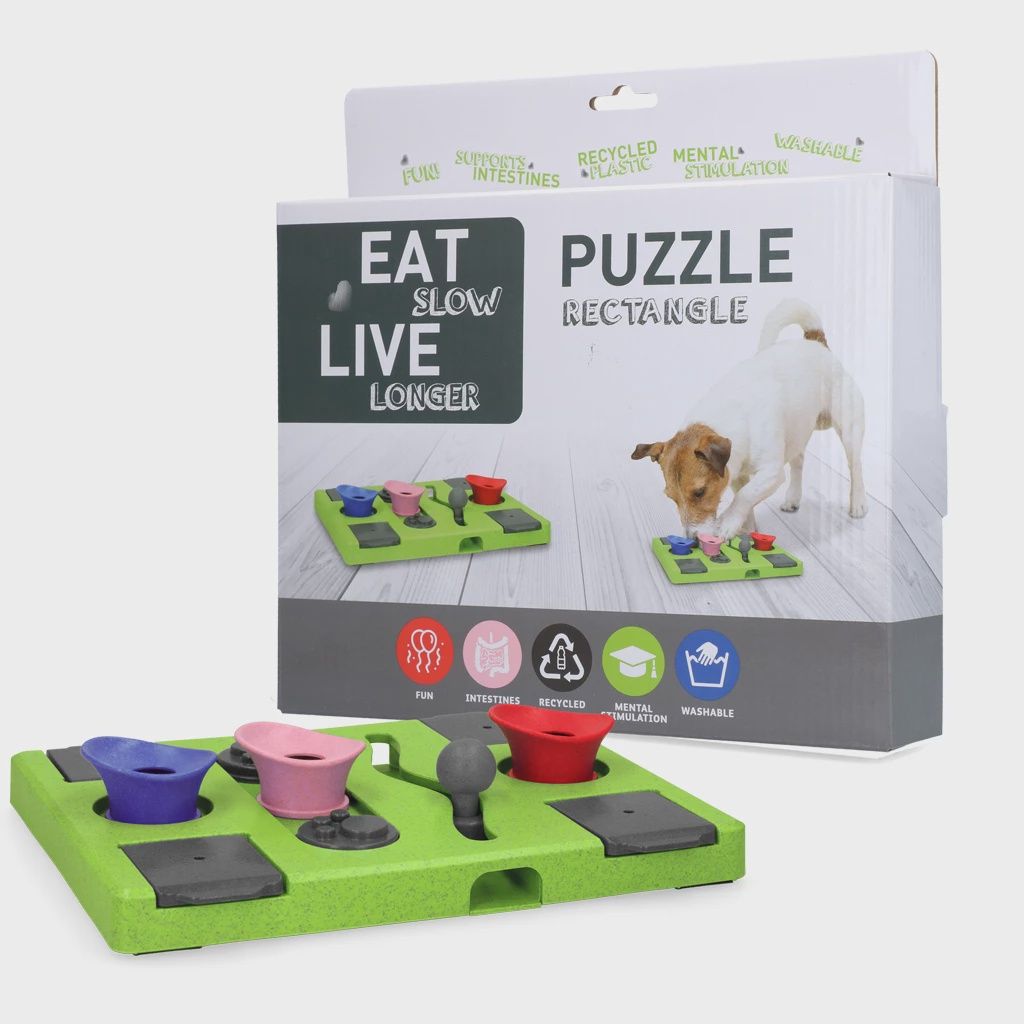 Eat slow live longer puzzle rectangle