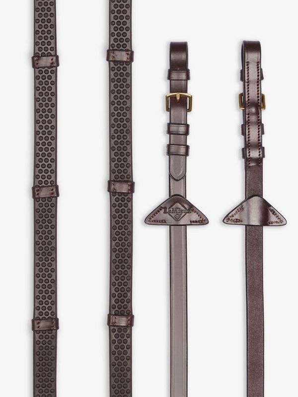Lemieux rubberen teugels met stoppers bruin