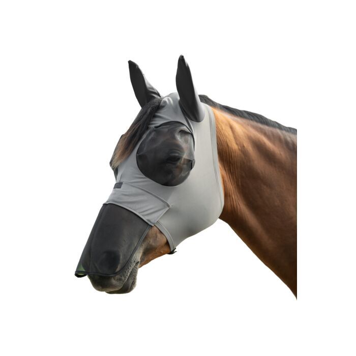 HKM vliegenmasker elastic met neus grijs