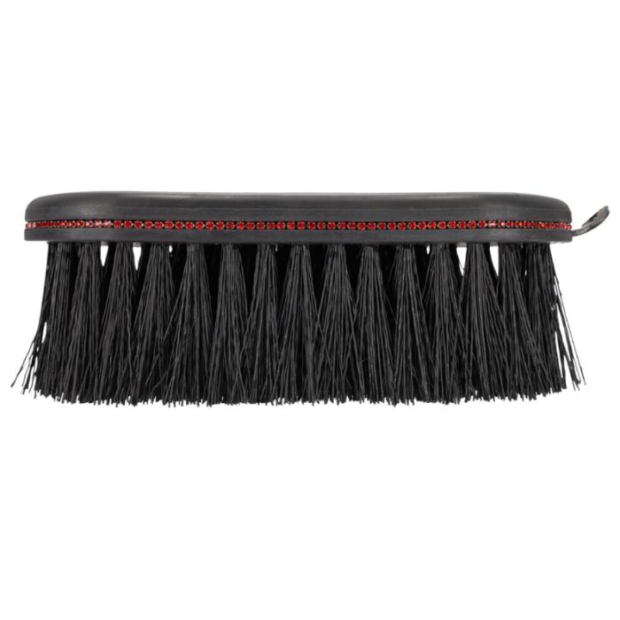 QHP hoofdborstel Oakleigh zwart/rood