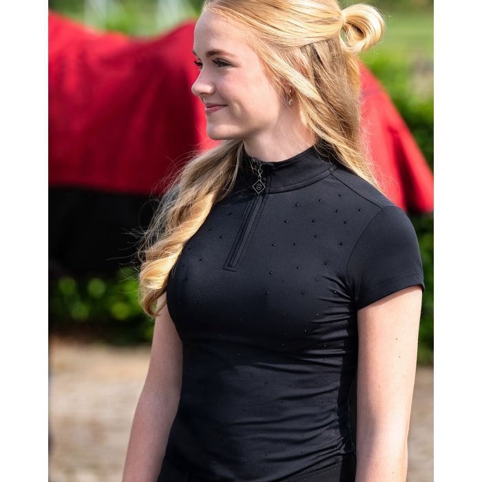 QHP sport shirt short sleeve Oakleigh zwart