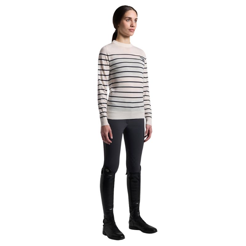 Cavalleria Toscana stripe jacquard crew neck