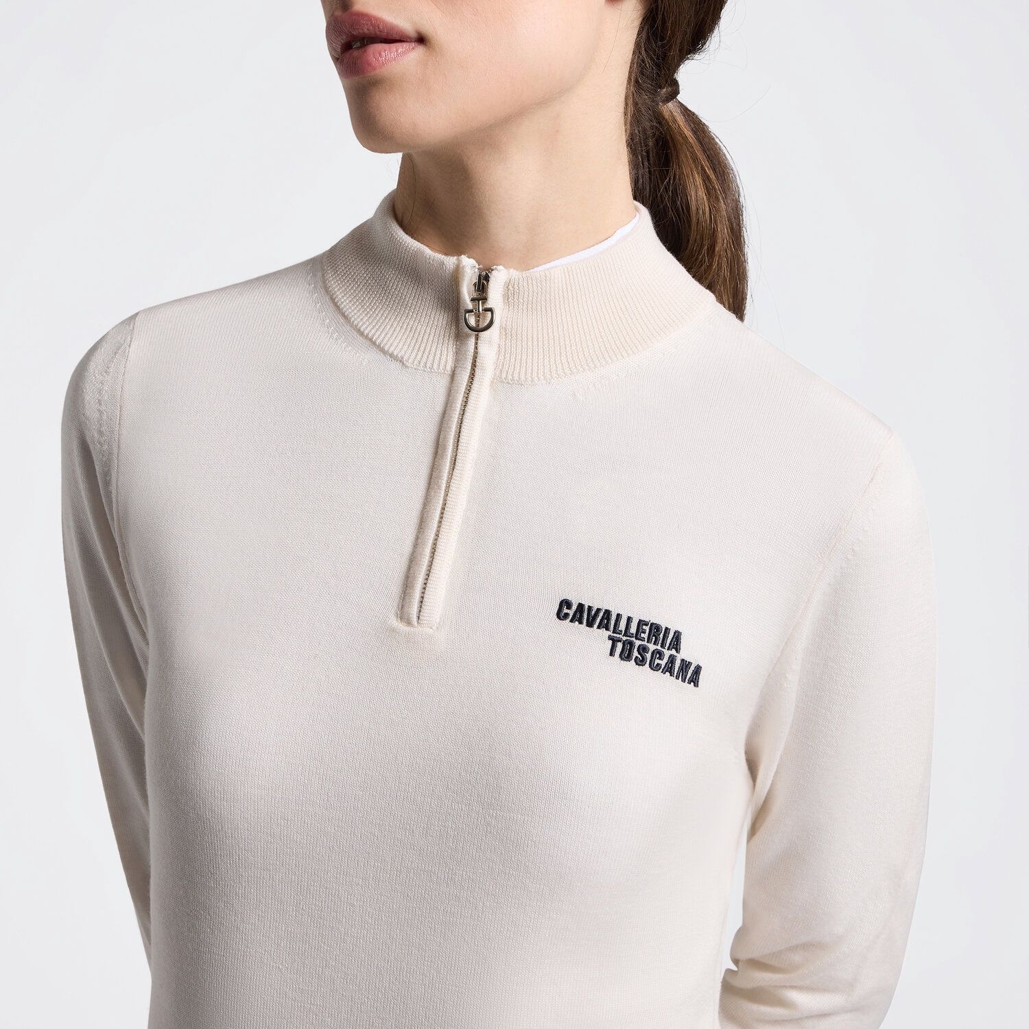 Cavalleria Toscana merinos half zip turtleneck