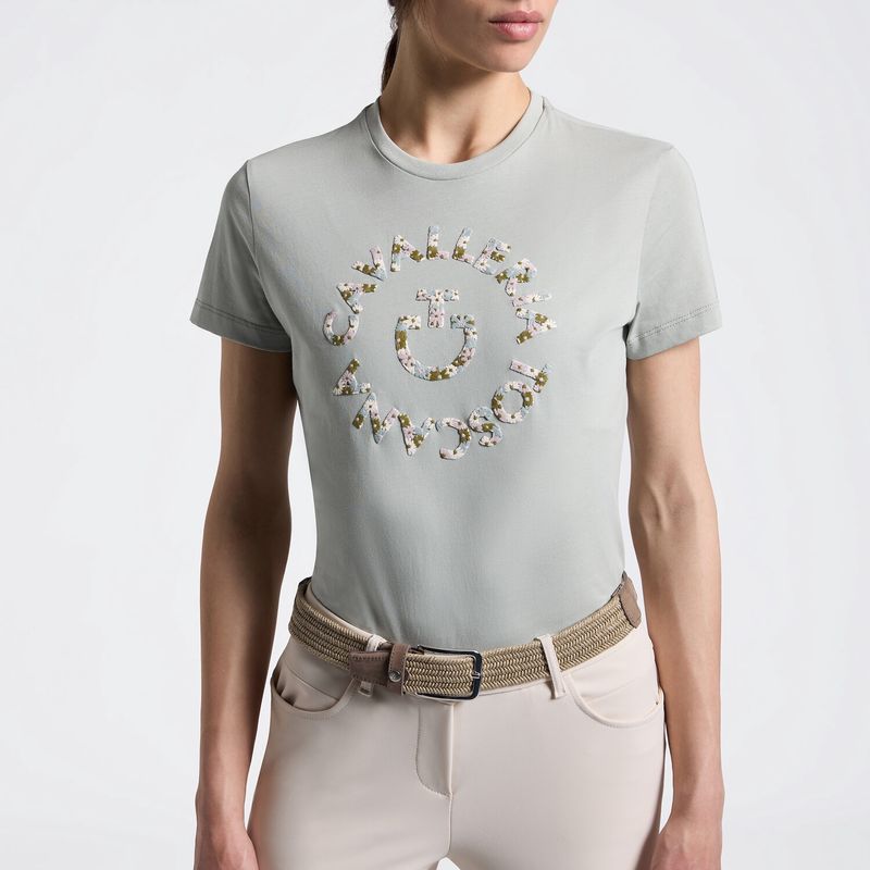 Cavalleria Toscana tshirt met floral embroidery