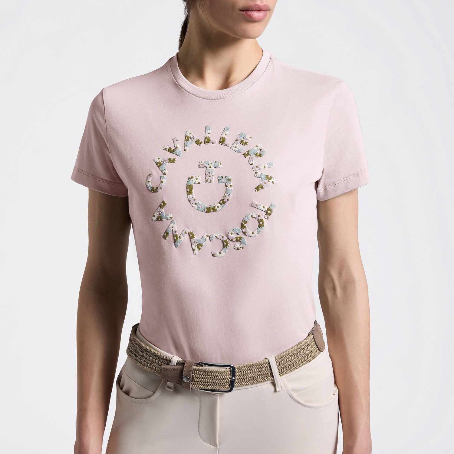 Cavalleria Toscana tshirt met floral embroidery