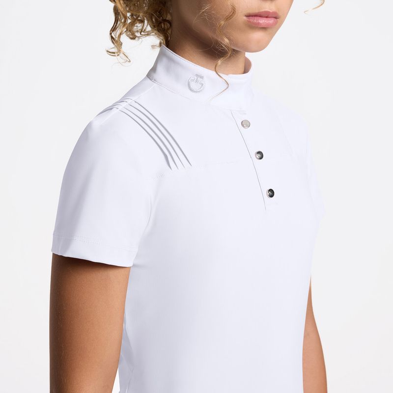 Cavalleria Toscana wedstrijdshirt korte mouw jersey pleated