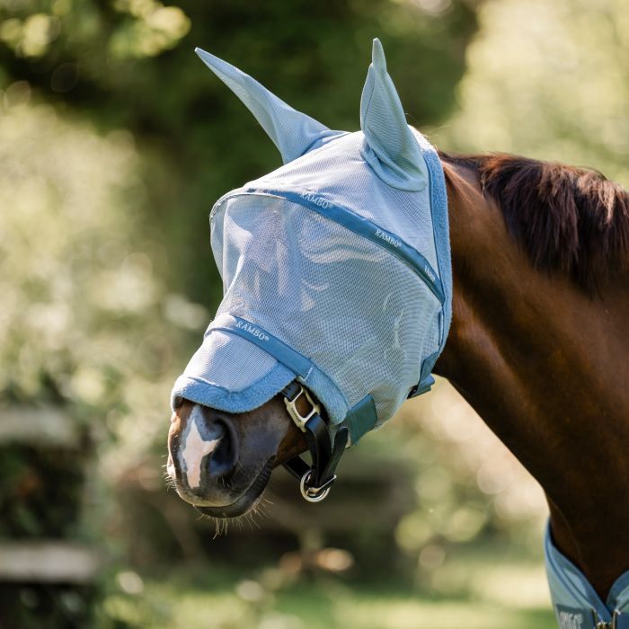 Horseware Rambo fly mask heather blue